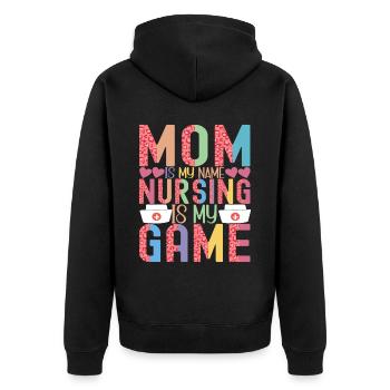 Infirmière soignante - Veste à capuche bio Premium Unisexe - noir - Dos - Nico (187cm)