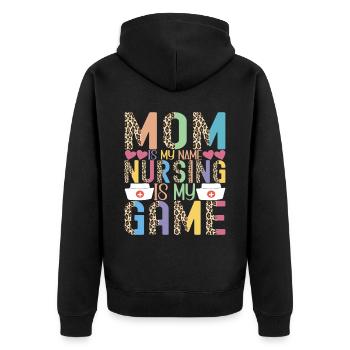 Infirmière soignante - Veste à capuche bio Premium Unisexe - noir - Dos - Nico (187cm)