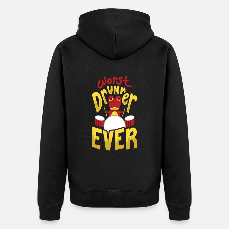 Le pire batteur Dinosaur Trex - Veste à capuche bio Premium Unisexe - noir