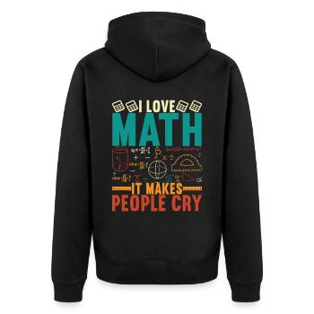 Mathe Mathelehrer - Unisex Premium Bio Zip Hoodie - Schwarz - Hinten - Nico (187cm)
