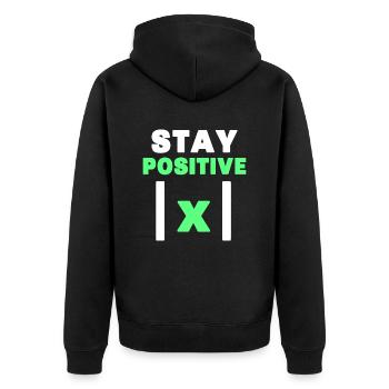 Stay positive Nerd lustiger Mathelehrer - Unisex Premium Bio Zip Hoodie - Schwarz - Hinten - Nico (187cm)