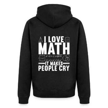 Mathe Mathelehrer - Unisex Premium Bio Zip Hoodie - Schwarz - Hinten - Nico (187cm)