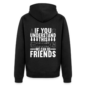 Mathe Mathelehrer - Unisex Premium Bio Zip Hoodie - Schwarz - Hinten - Nico (187cm)