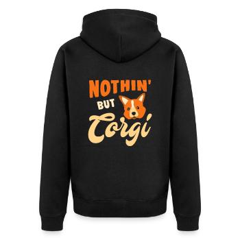 Nothin' But Corgi Dog - Unisex Premium Organic Zip Hoodie - black - Back - Nico (187cm)