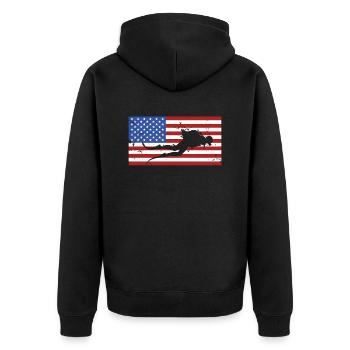 Plongée drapeau américain - Veste à capuche bio Premium Unisexe - noir - Dos - Nico (187cm)