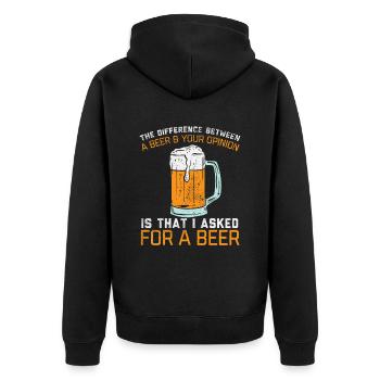 Bière qui boit de l’alcool amusant - Veste à capuche bio Premium Unisexe - noir - Dos - Nico (187cm)