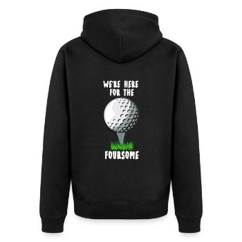 Golf Golfen lustiges Golfspieler - Unisex Premium Bio Zip Hoodie - Schwarz - Hinten - Nico (187cm)