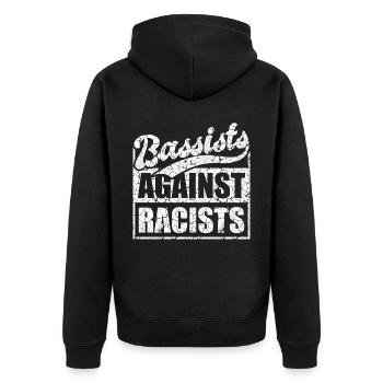 Bassistes contre racistes Bassistes contre droite - Veste à capuche bio Premium Unisexe - noir - Dos - Nico (187cm)
