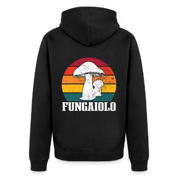 Champignons Champignons Porcines Champignons Collectionneurs Chanterelles - Veste à capuche bio Premium Unisexe - noir - Dos - Nico (187cm)