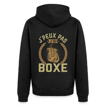 Boxen Martial Arts Boxing Box Club Boxer - Unisex Premium Bio Zip Hoodie - Schwarz - Hinten - Nico (187cm)