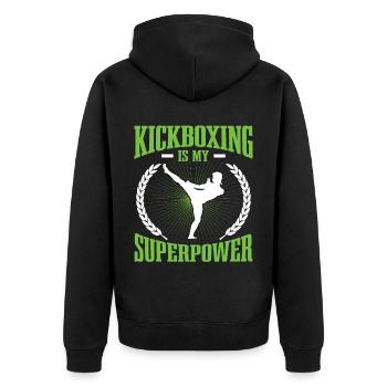 Kickboxer Arts Martiaux Kickboxing Kickboxen - Veste à capuche bio Premium Unisexe - noir - Dos - Nico (187cm)
