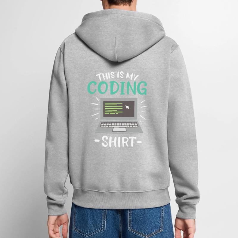 Das Ist Mein Coding Shirt Coder Unisex Premium Bio Zip Hoodie