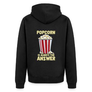 Popcorn est la réponse Soirée cinéma - Veste à capuche bio Premium Unisexe - noir - Dos - Nico (187cm)