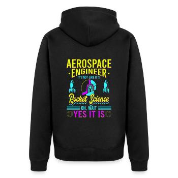 Ingénieur aérospatial C’est comme - Veste à capuche bio Premium Unisexe - noir - Dos - Nico (187cm)