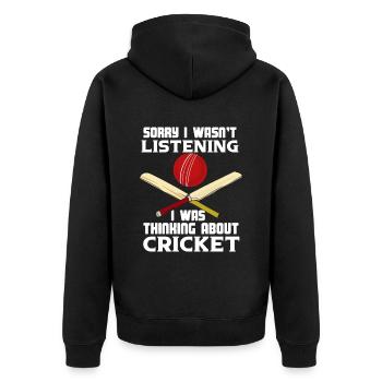 J’ai pensé au cricket - Veste à capuche bio Premium Unisexe - noir - Dos - Nico (187cm)