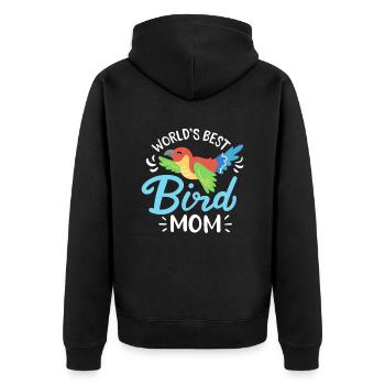 La meilleure maman perroquet oiseau du monde - Veste à capuche bio Premium Unisexe - noir - Dos - Nico (187cm)