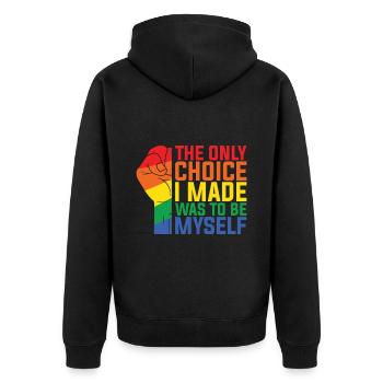 LGBT Human Human Rainbow Gift Idea - Unisex Premium Organic Zip Hoodie - black - Back - Nico (187cm)
