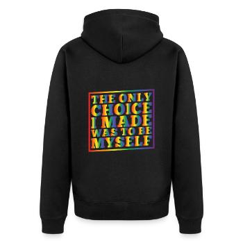 LGBT Human Human Rainbow Gift Idea - Unisex Premium Organic Zip Hoodie - black - Back - Nico (187cm)