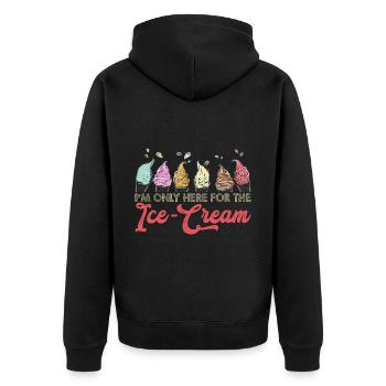 Eiscreme logo Sommer Softeis Geschenkidee - Unisex Premium Bio Zip Hoodie - Schwarz - Hinten - Nico (187cm)