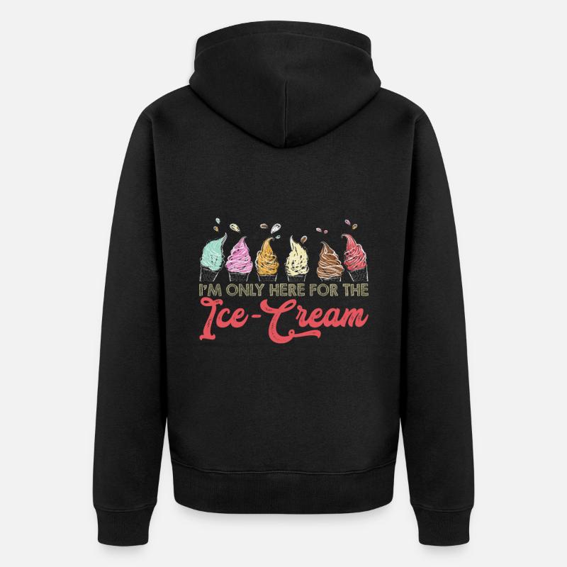 Eiscreme logo Sommer Softeis Geschenkidee - Unisex Premium Bio Zip Hoodie - Schwarz