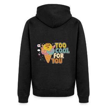 Eiscreme logo Sommer Softeis Geschenkidee - Unisex Premium Bio Zip Hoodie - Schwarz - Hinten - Nico (187cm)