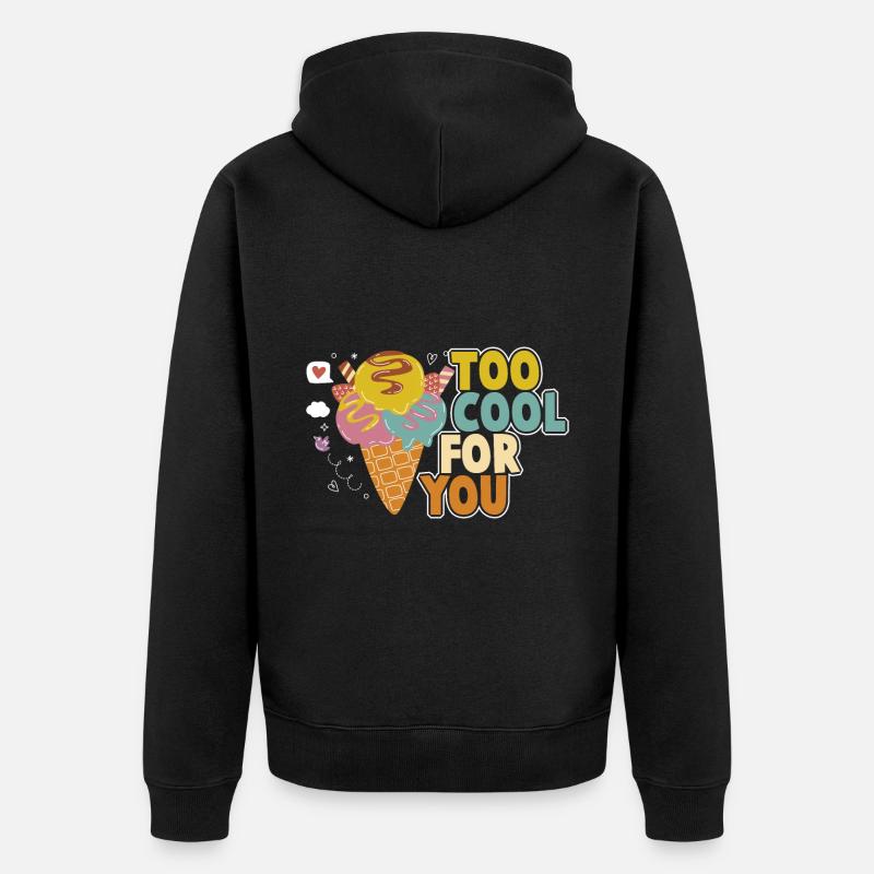 Eiscreme logo Sommer Softeis Geschenkidee - Unisex Premium Bio Zip Hoodie - Schwarz