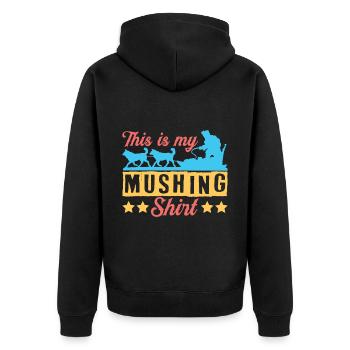 Schlittenhunderennen Schlittenhunde Geschenk - Unisex Premium Bio Zip Hoodie - Schwarz - Hinten - Nico (187cm)