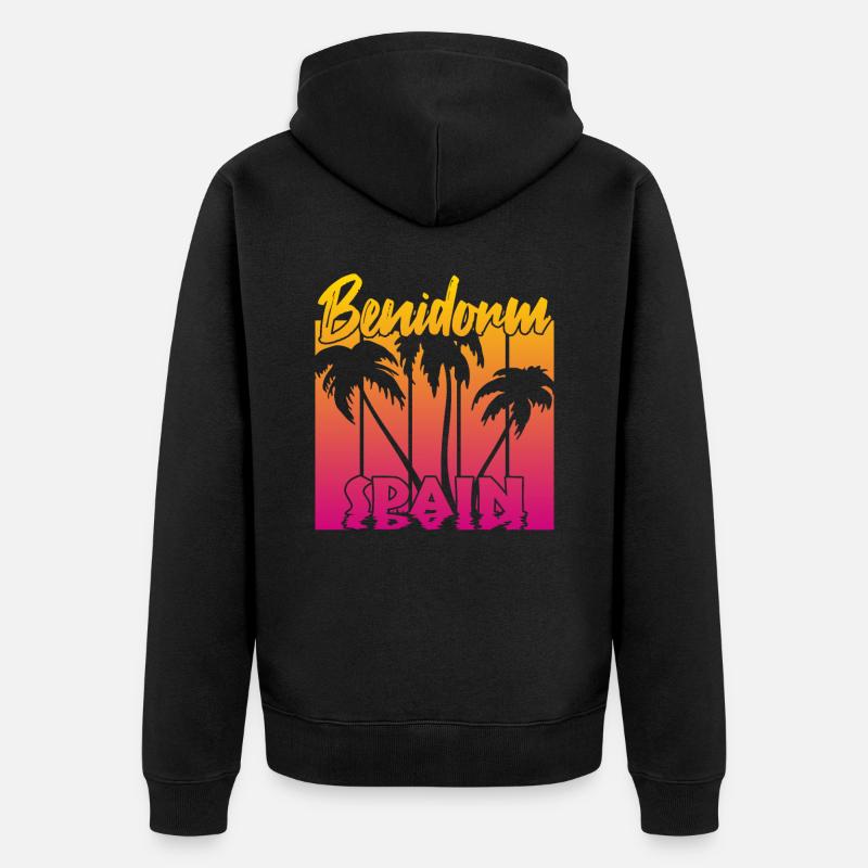 Benidorm Espagne - Veste à capuche bio Premium Unisexe - noir