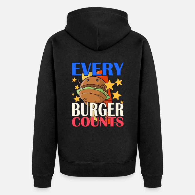 Chaque hamburger compte - Veste à capuche bio Premium Unisexe - noir