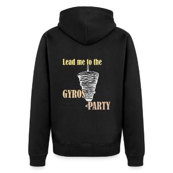 Lead me to the Gyros Party - Unisex Premium Organic Zip Hoodie - black - Back - Nico (187cm)