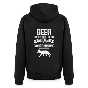 Conception de coyote pour les réacteurs de coyote - Veste à capuche bio Premium Unisexe - noir - Dos - Nico (187cm)