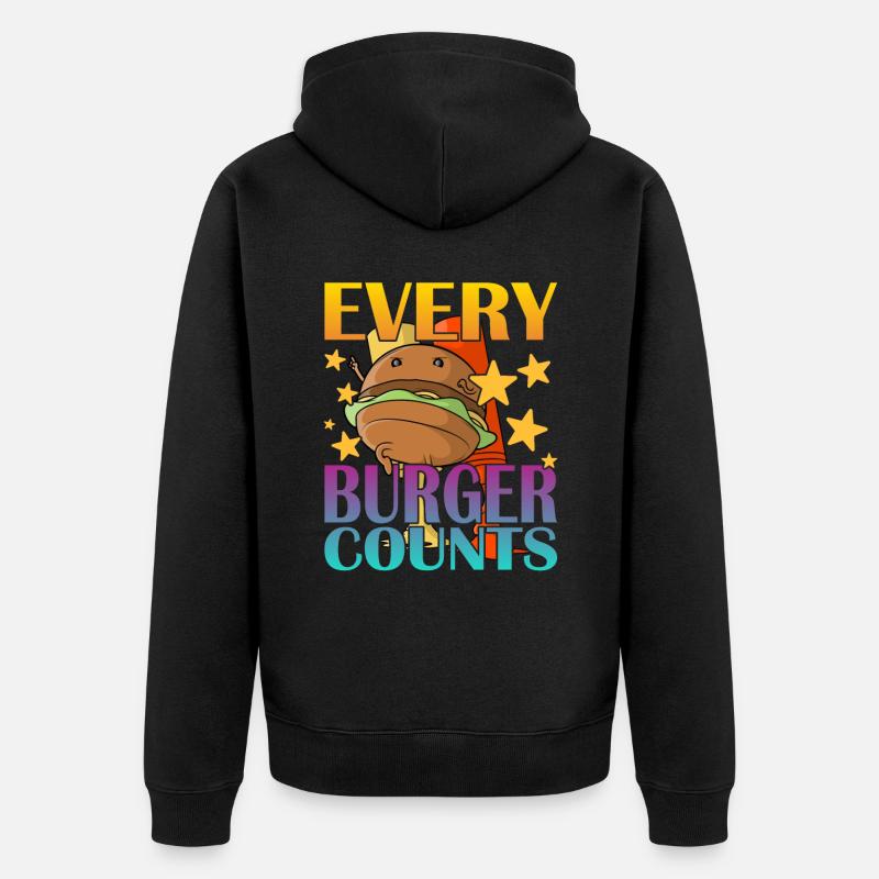 Chaque hamburger compte - Veste à capuche bio Premium Unisexe - noir