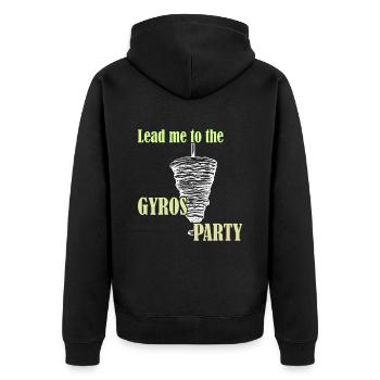 Lead me to the Gyros Party - Unisex Premium Organic Zip Hoodie - black - Back - Nico (187cm)