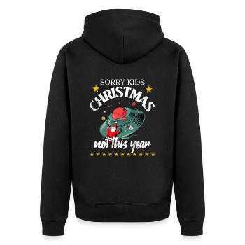 Christmas Santa Claus UFO - Unisex Premium Organic Zip Hoodie - black - Back - Nico (187cm)