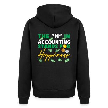Accountant Bookkeeper Accounting - Unisex Premium Organic Zip Hoodie - black - Back - Nico (187cm)