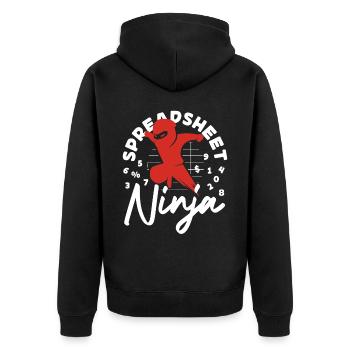 Accountant Bookkeeper Accounting - Unisex Premium Bio Zip Hoodie - Schwarz - Hinten - Nico (187cm)