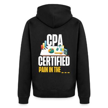 Accountant Bookkeeper Accounting - Unisex Premium Organic Zip Hoodie - black - Back - Nico (187cm)