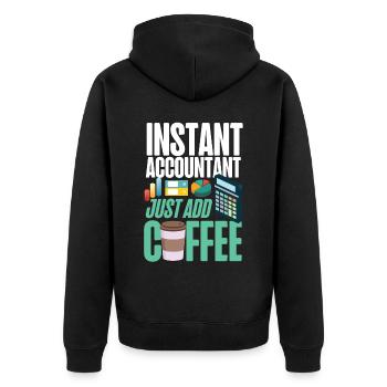 Accountant Bookkeeper Accounting - Unisex Premium Organic Zip Hoodie - black - Back - Nico (187cm)