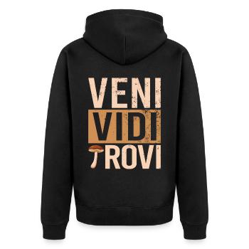 Champignons Champignons Porcines Champignons Collectionneurs Chanterelles - Veste à capuche bio Premium Unisexe - noir - Dos - Nico (187cm)