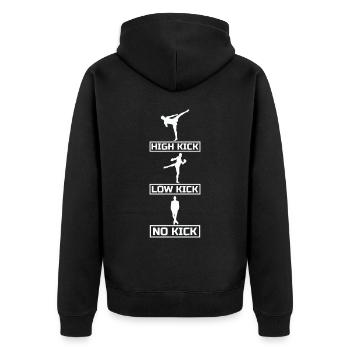 Kickboxer Martial Arts Kickboxing Kickboxen - Unisex Premium Bio Zip Hoodie - Schwarz - Hinten - Nico (187cm)