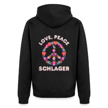 Fête de musique folklorique, Festival de village Love Peace Schlager - Veste à capuche bio Premium Unisexe - noir - Dos - Nico (187cm)