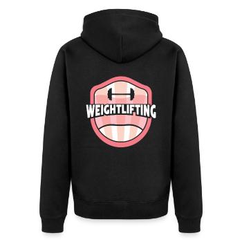 Weightlifting Fitness Weightlifting Gym Workout - Unisex Premium Organic Zip Hoodie - black - Back - Nico (187cm)