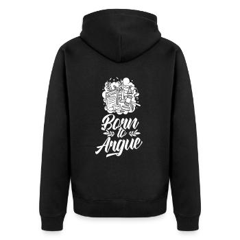 Geboren Um Zu Argumentieren Anwalt Argument - Unisex Premium Bio Zip Hoodie - Schwarz - Hinten - Nico (187cm)