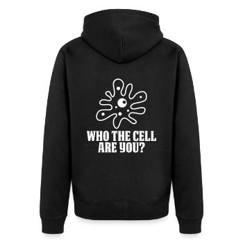 Biologie Biologe Zelle Lustig Molekularbiologe - Unisex Premium Bio Zip Hoodie - Schwarz - Hinten - Nico (187cm)