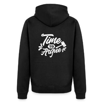 Zeit Zu Argumentieren Sarkastisch Anwalt Argument - Unisex Premium Bio Zip Hoodie - Schwarz - Hinten - Nico (187cm)