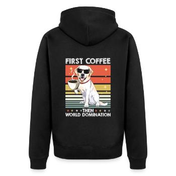 Labrador Lunettes de soleil Café - Veste à capuche bio Premium Unisexe - noir - Dos - Nico (187cm)