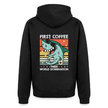 Shark Sunglasses Café - Veste à capuche bio Premium Unisexe - noir - Dos - Nico (187cm)