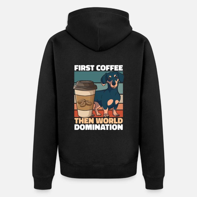 Teckel Café teckel - Veste à capuche bio Premium Unisexe - noir