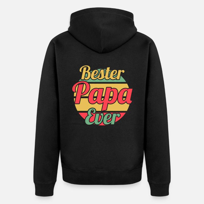 Vater Papi Papa - Unisex Premium Bio Zip Hoodie - Schwarz