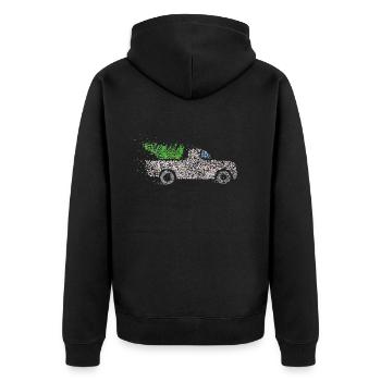 Christbaum Tannenbaum Weihnachtsbaum Xmas - Unisex Premium Bio Zip Hoodie - Schwarz - Hinten - Nico (187cm)